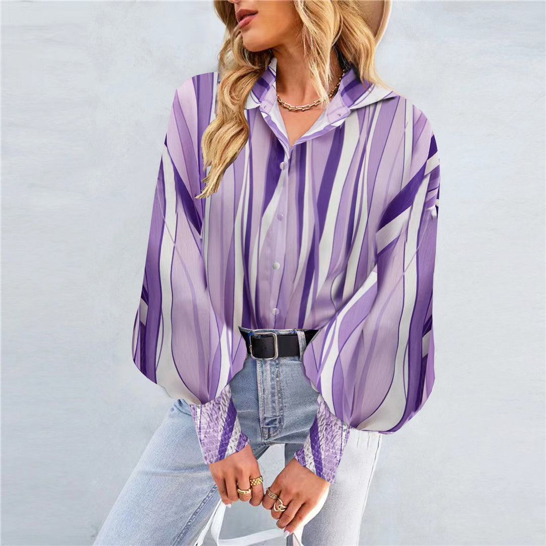Ladies loose shirt blouse with balloon sleeves and gathered cuffs Mune Fashion