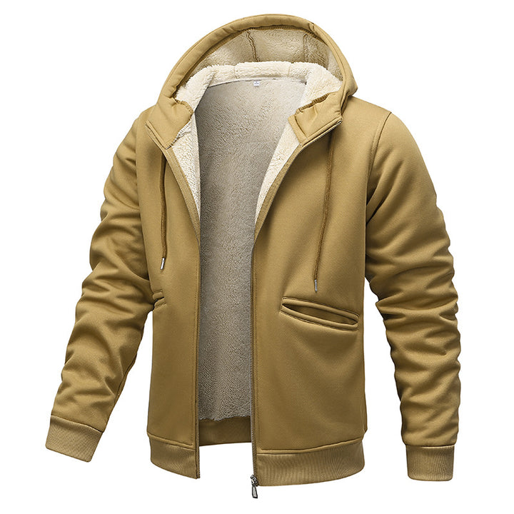 Men's padded hooded jacket in bomber style with high-pile teddy inner lining and hand-warmer piped pockets Mune Fashion