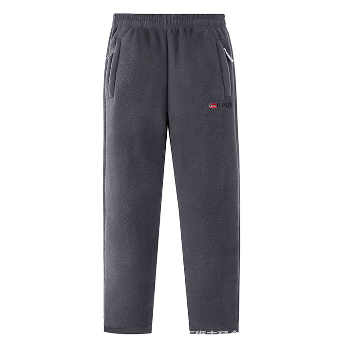 Women Comfortable Thermo-Fleece Jogging Pants with Elastic Waistband and Zipper Pockets Mune Fashion