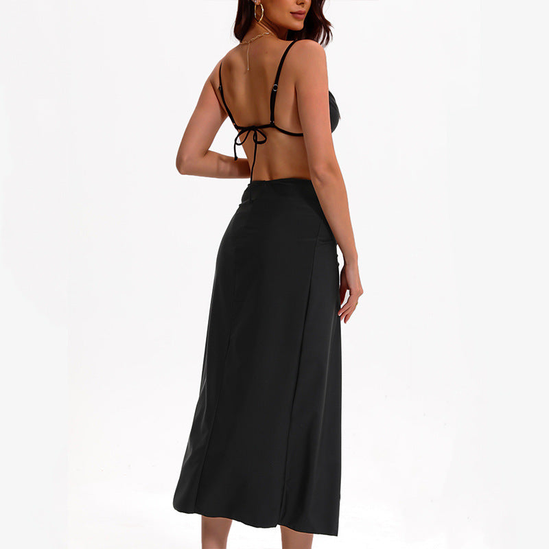 Ladies Elegant Bikini Set with Fashionable Wrap Skirt Mune Fashion