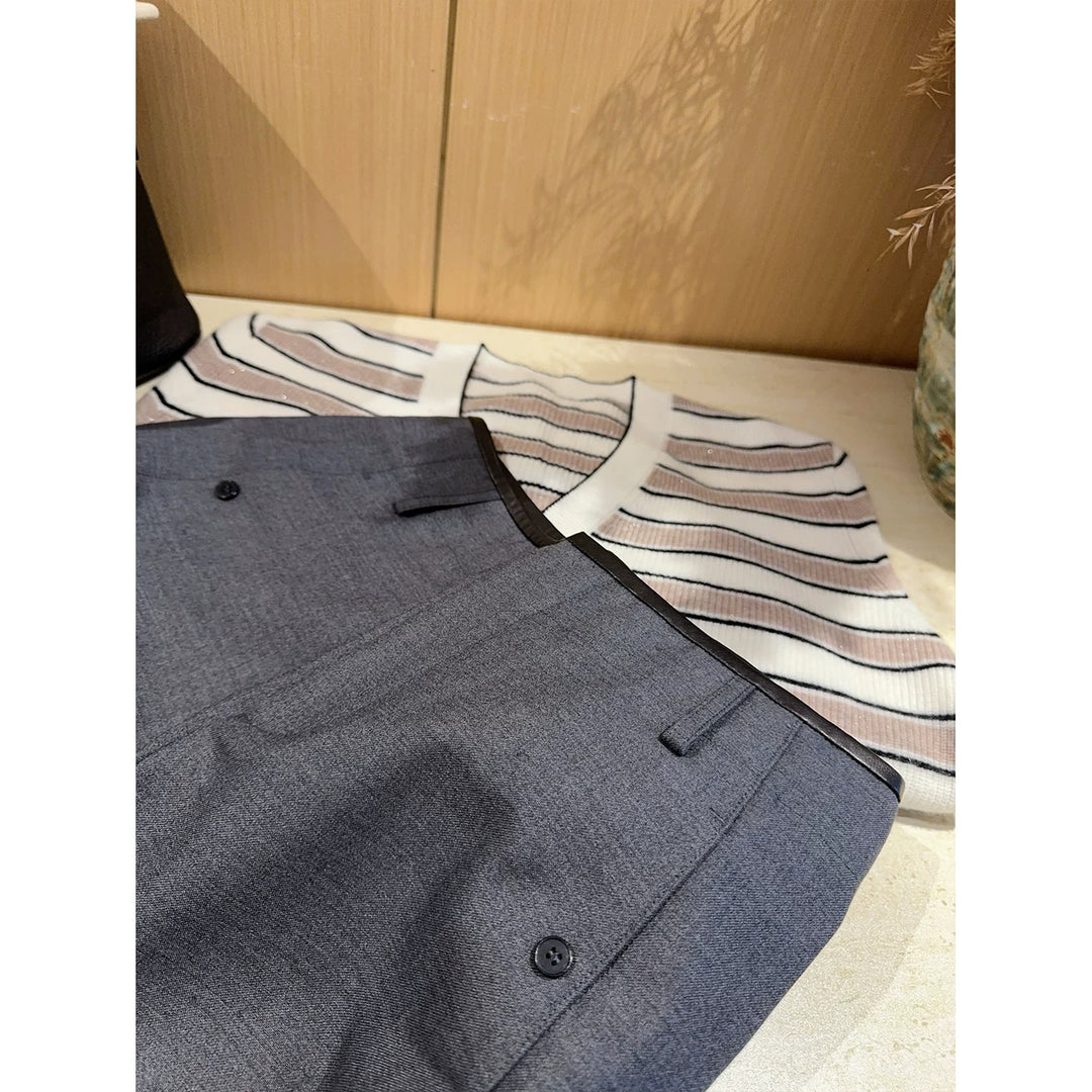Women Elegant and Loose Suit Trousers Mune Fashion