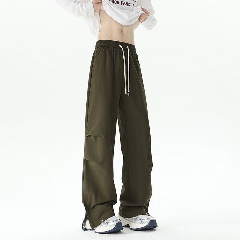 Women's Wide Cargo Lounge Pants with Elastic Waistband, Drawstring and Adjustable Hem Mune Fashion