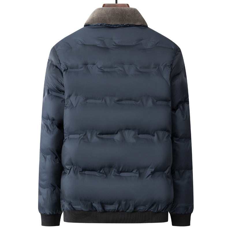 Men's quilted thermal jacket with faux fur collar windproof water-repellent and multiple zippered pockets Mune Fashion