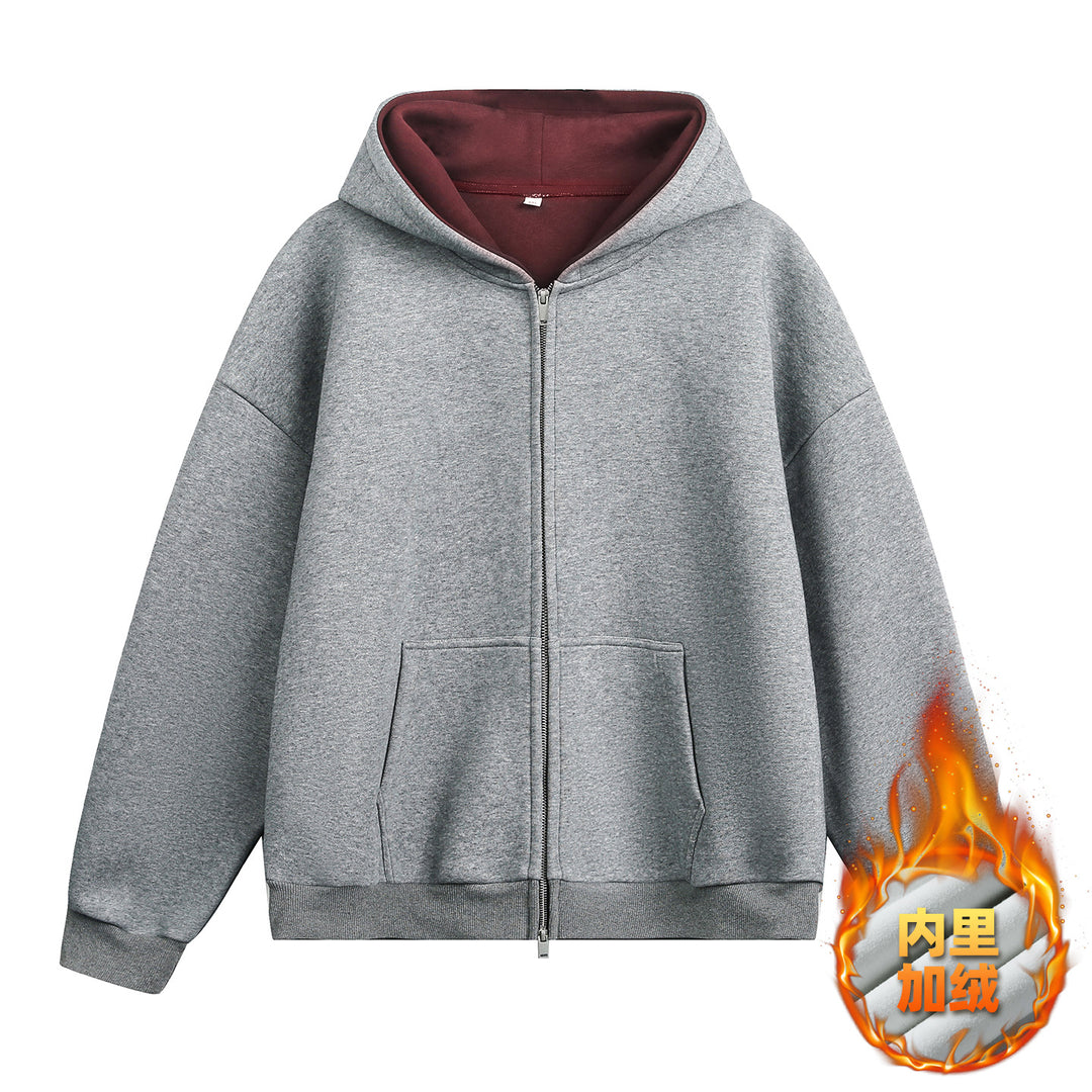 Unisex Oversized Zip Jacket in Boxy Cut with Double-Layer Hood and Kangaroo Pocket Mune Fashion
