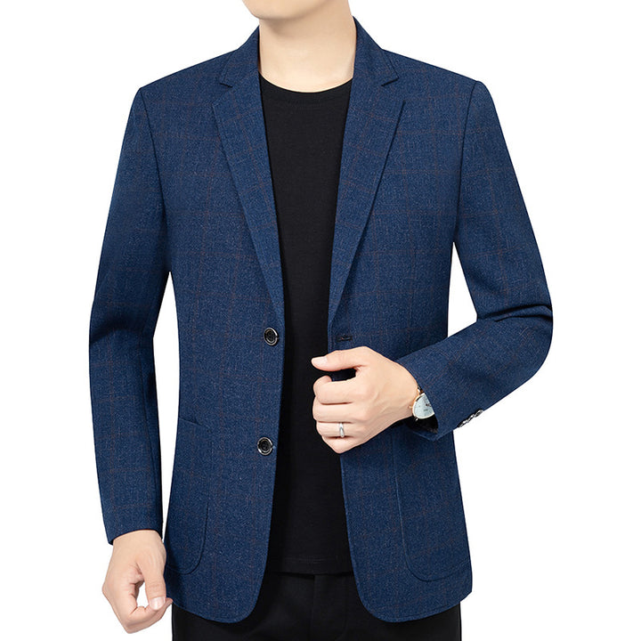 Men's Checked Slim-Fit Blazer Made of Wool Blend Mune Fashion