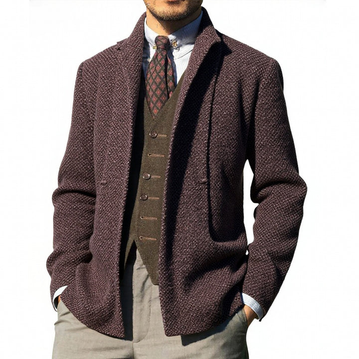 Men's structured wool blend coat with shawl collar and tailored fit Mune Fashion