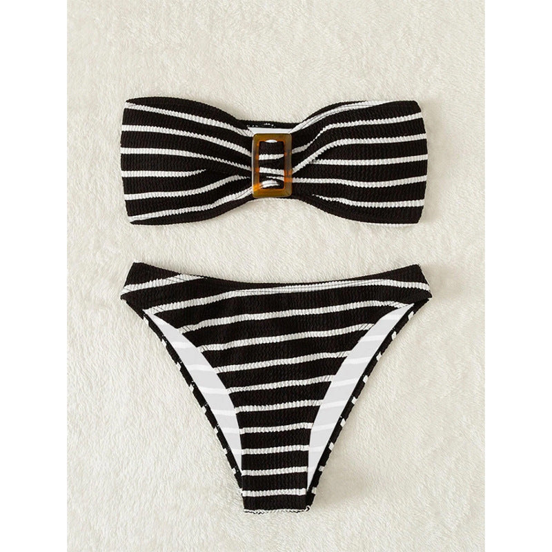 Women Bandeau Bikini Set with elegant bow design Mune Fashion