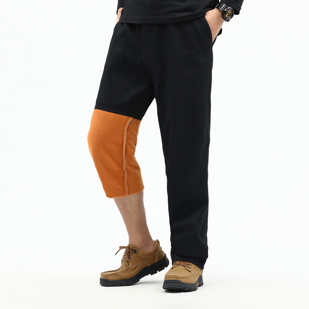 Men's Contrast-Lined Chino Jogger with Turned-Up Fleece Lining and Elastic Waistband Mune Fashion