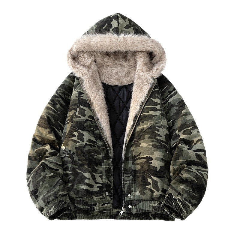 Men's Stylish Camouflage Winter Jacket with Removable Hood Mune Fashion