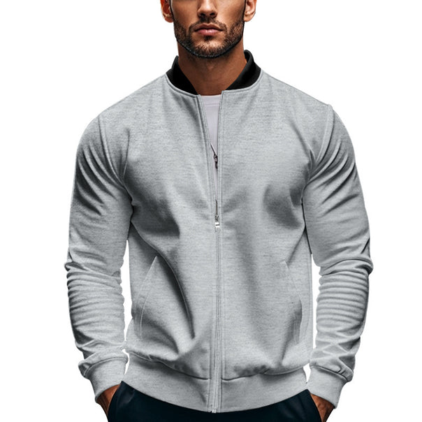 Men's bomber in modern minimal style with stand-up collar, elastic hem and functional seam pockets Mune Fashion