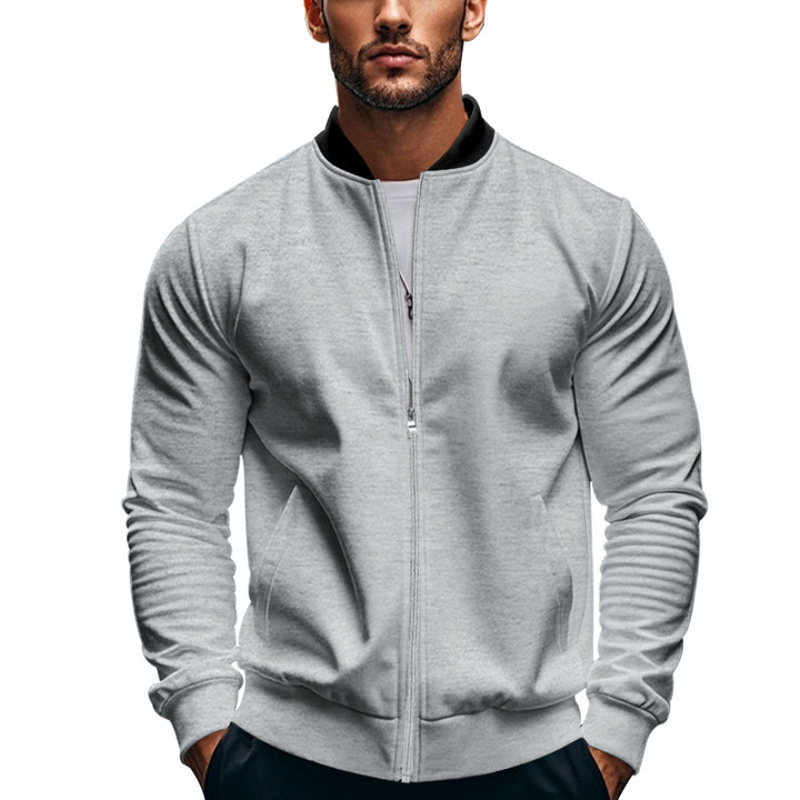 Men's bomber in modern minimal style with stand-up collar, elastic hem and functional seam pockets Mune Fashion