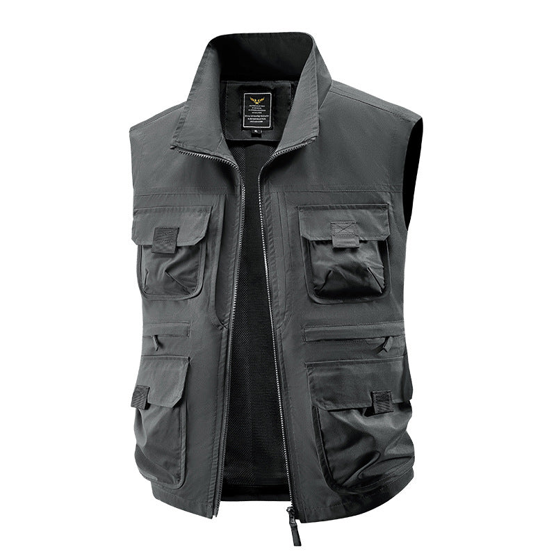 Men's tactical multifunctional vest with numerous multipurpose pockets, lightweight ripstop & mesh lining Mune Fashion