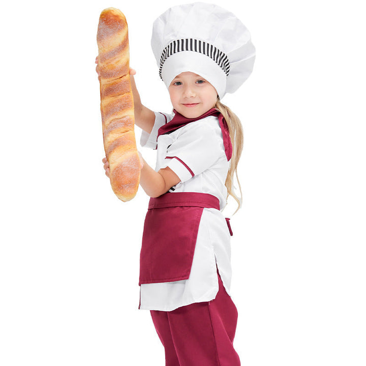 Girls cooking costume with high-quality apron and chef's hat Mune Fashion