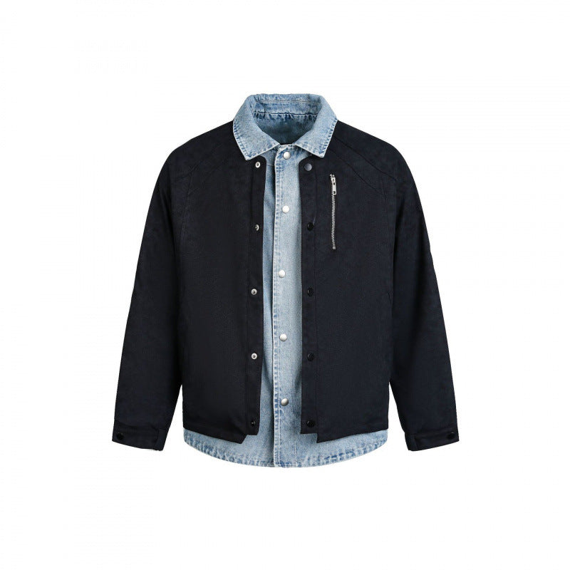Men's layering jacket with suede look and integrated denim lining Mune Fashion