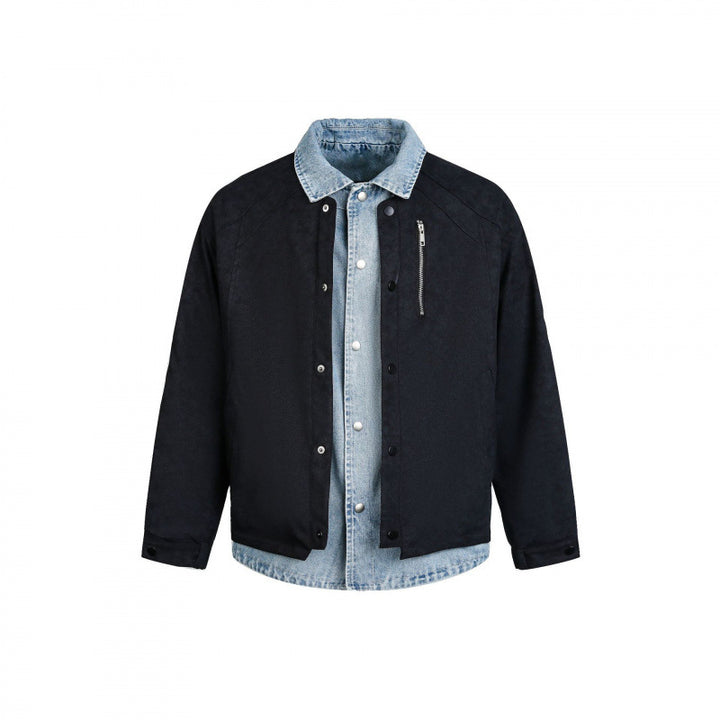 Men's layering jacket with suede look and integrated denim lining Mune Fashion