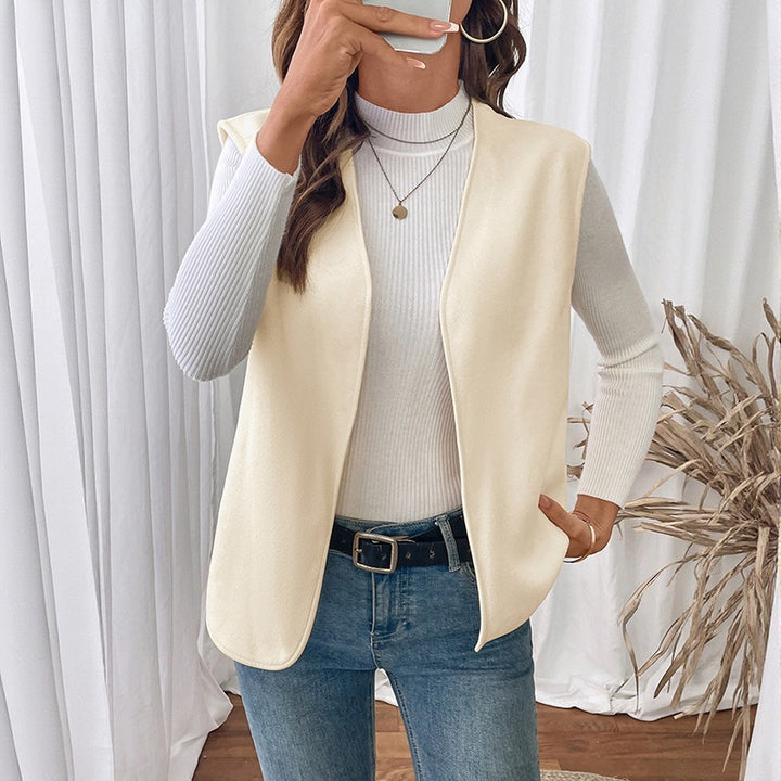 Ladies Elegant Sleeveless Blazer Top Mune Fashion