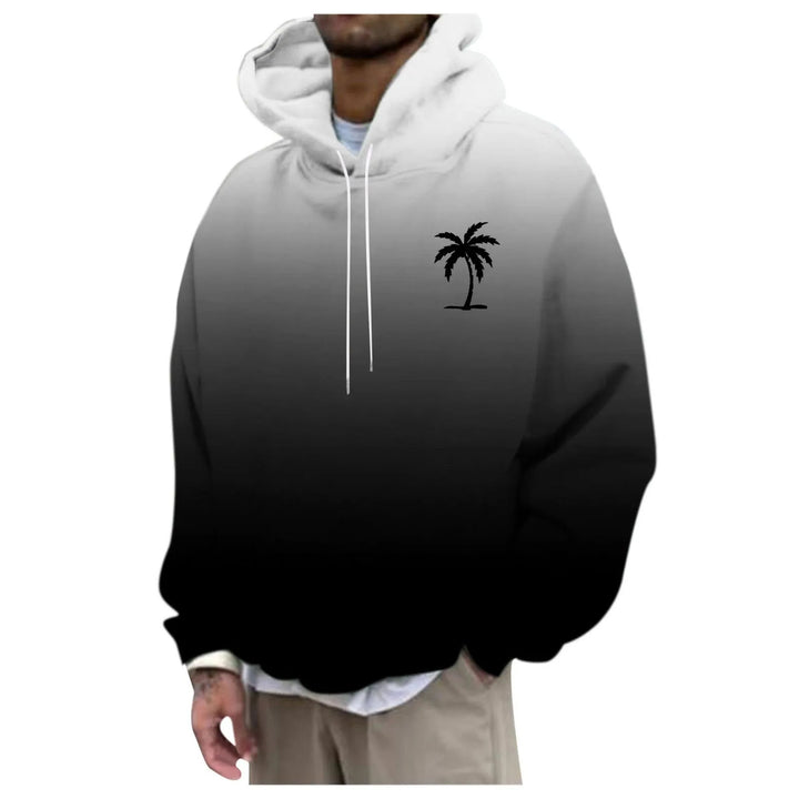 Unisex Trendy Oversized Hoodie with Gradient and Palm Motif Mune Fashion