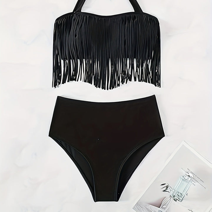 Women's bikini set with fringed top and high-waisted bottom Mune Fashion