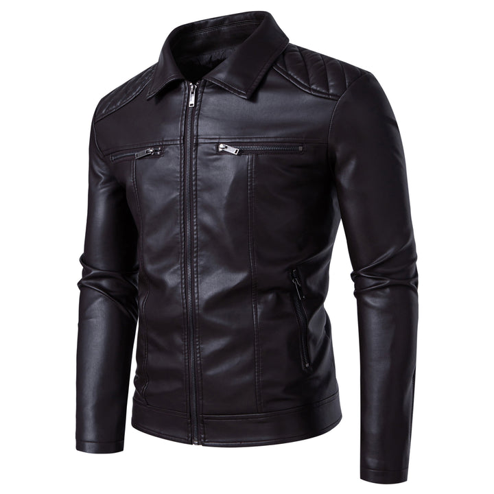 Men's Fashion Leather Jacket with Shoulder Pads Mune Fashion