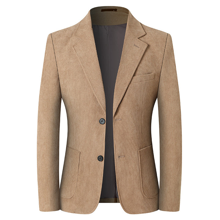 Men's tailored corduroy blazer with two-button closure and patch pockets Mune Fashion