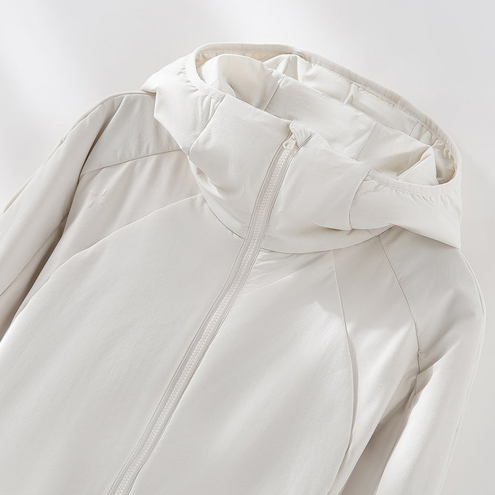 Women's Lightweight Softshell Jacket with Hood, Raglan Sleeves, and Tailored Fit Mune Fashion