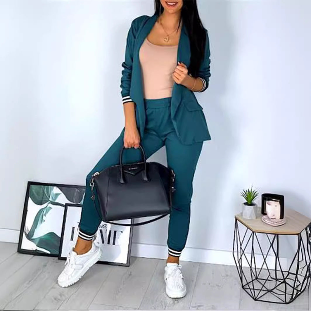 Ladies sporty-elegant blazer-jogging pants two-piece with elastic waistband and cuffs Mune Fashion