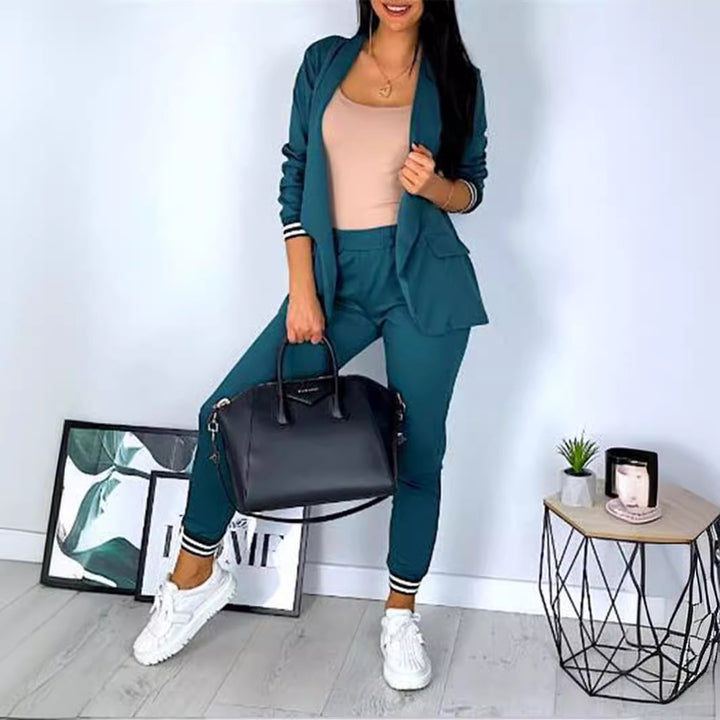 Ladies sporty-elegant blazer-jogging pants two-piece with elastic waistband and cuffs Mune Fashion
