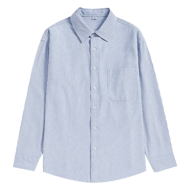 Men Striped Oversized Casual Shirt made of Cotton Blend with Chest Pocket Mune Fashion