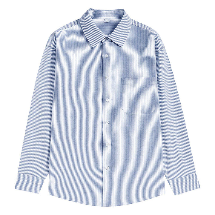 Men Striped Oversized Casual Shirt made of Cotton Blend with Chest Pocket Mune Fashion