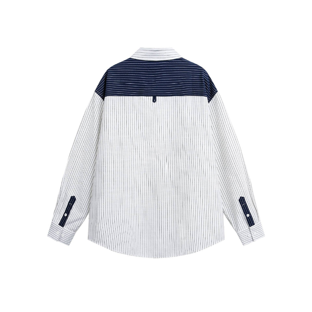 Unisex Oversized shirt with pinstripes and contrasting shoulder yoke Mune Fashion