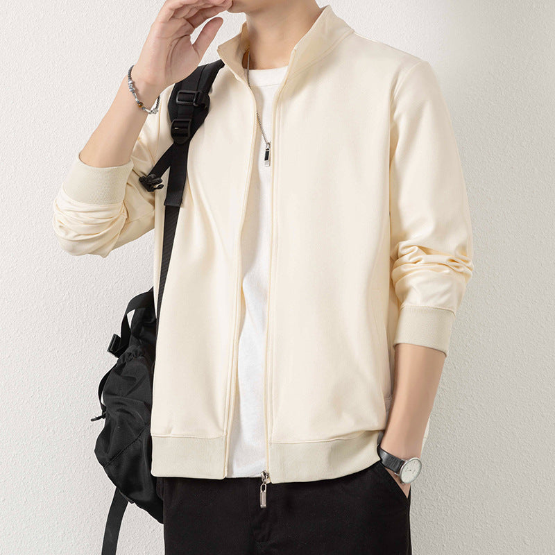 Men's Minimalist Zip Blouson Jacket made of technical stretch material with stand-up collar Mune Fashion