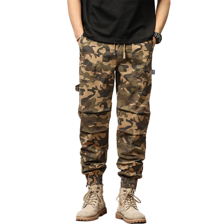 Herren Camouflage Utility-Joggerhose mit elastischem Tunnelzugbund, Kniefalten und Mehrfachtaschen Mune Fashion