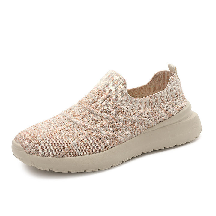 Women nan sock-like comfort slippers with textured knit upper material and cushioned EVA wedge sole Mune Fashion