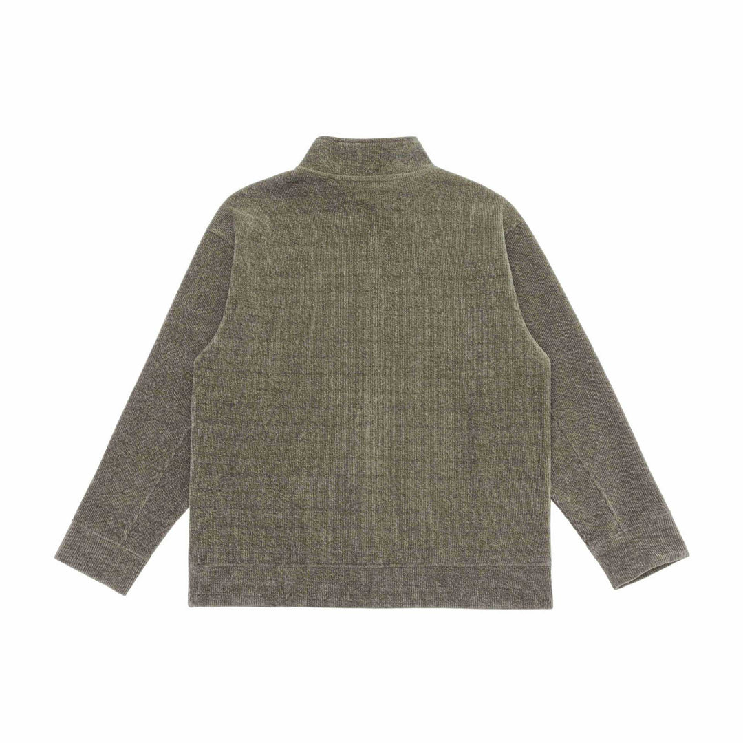 Unisex Fine Structure Half-Zip Sweater with Stand Collar and Checked Button Placket Mune Fashion