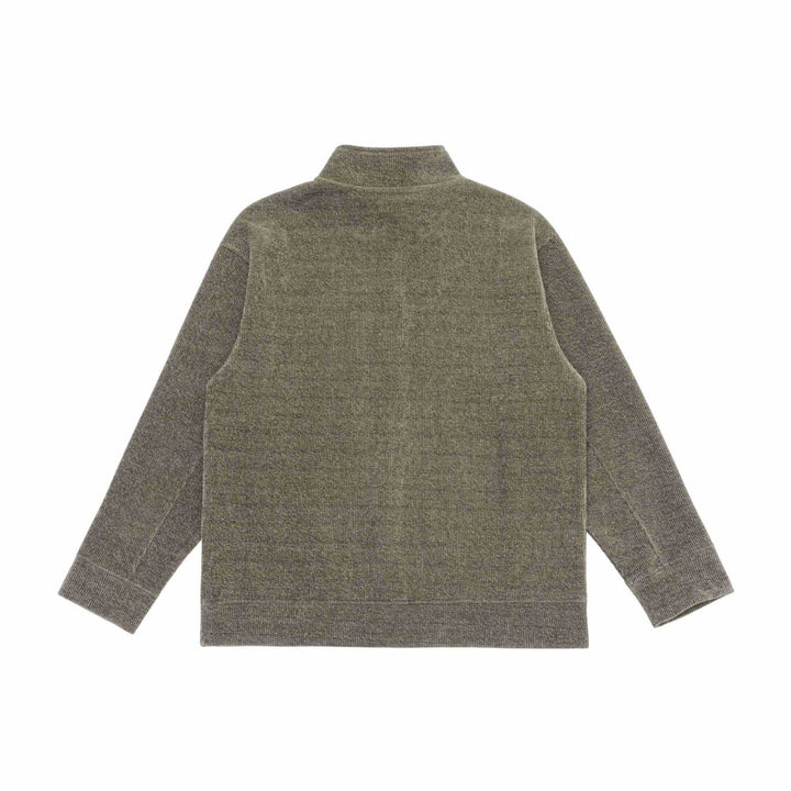 Unisex Fine Structure Half-Zip Sweater with Stand Collar and Checked Button Placket Mune Fashion