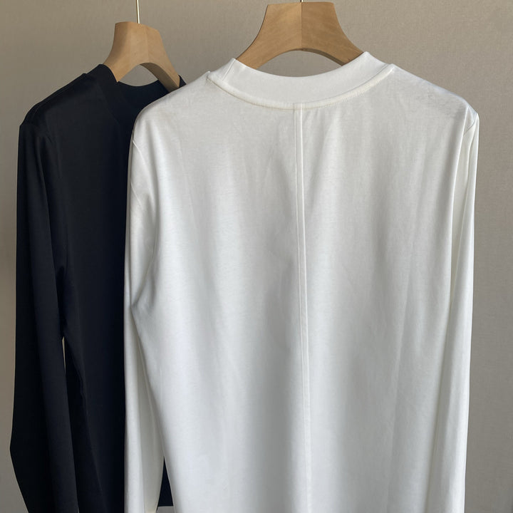 Women Long Sleeve Shirt with Elegant Cut Mune Fashion