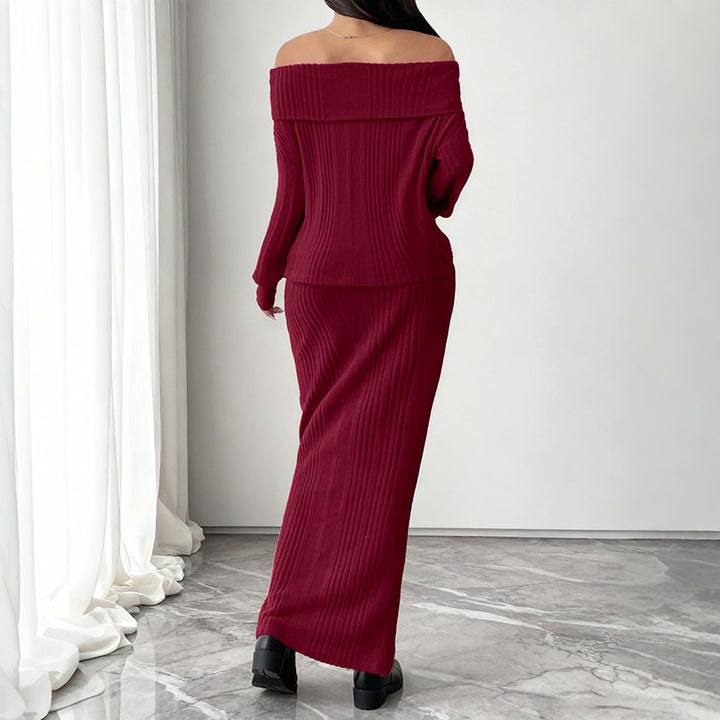 Women Elegant Knit Dress Set Mune Fashion