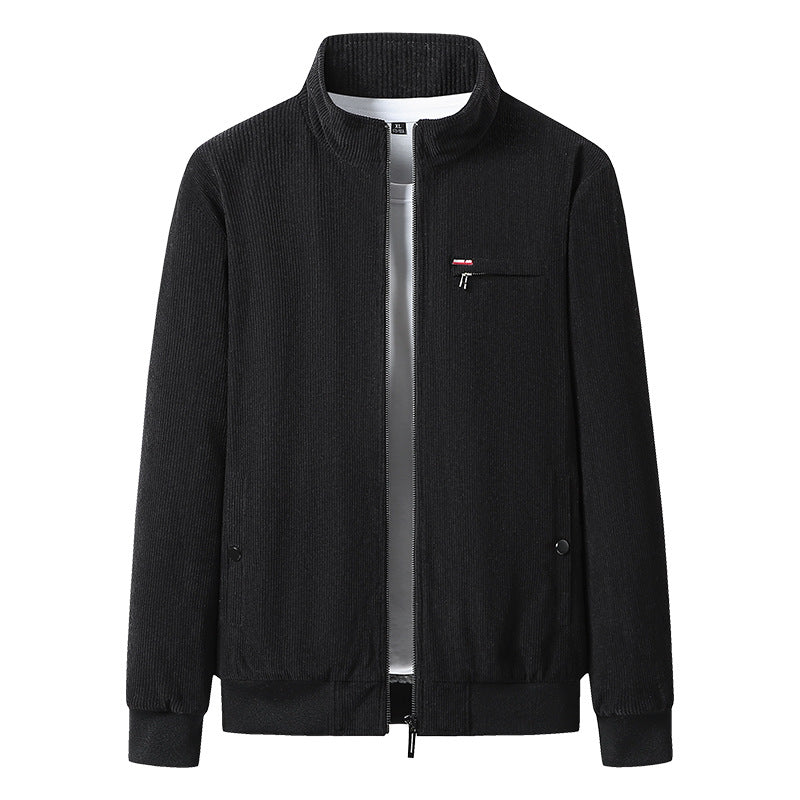 Men's nano high-quality corduroy jacket with teddy inner lining, stand-up collar and chest zipper Mune Fashion