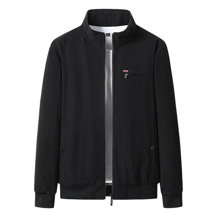 Men's nano high-quality corduroy jacket with teddy inner lining, stand-up collar and chest zipper Mune Fashion