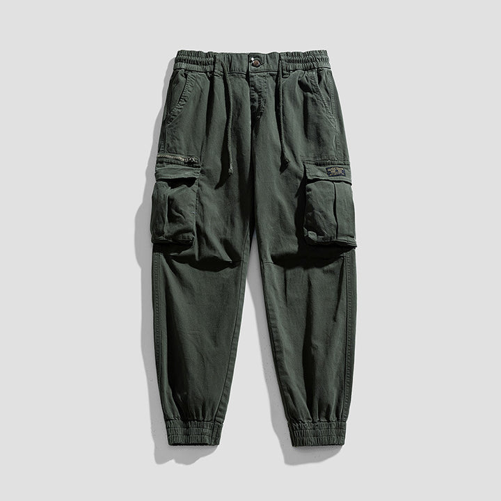 Herren Cargo-Joggerhose aus Baumwollmix mit Elastischem Tunnelzugbund und Multifach‑Taschen Mune Fashion