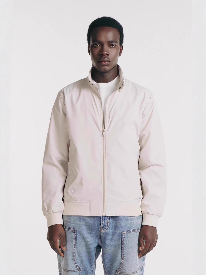 Men's lightweight Harrington jacket made of microfiber with stand-up collar, zipper, and ribbed cuffs Mune Fashion