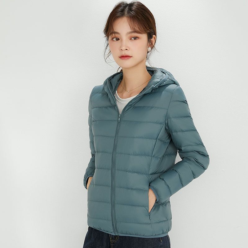 Women's Ultra-light Quilted Hooded Jacket with Ultra-flat Thermal Wadding Mune Fashion