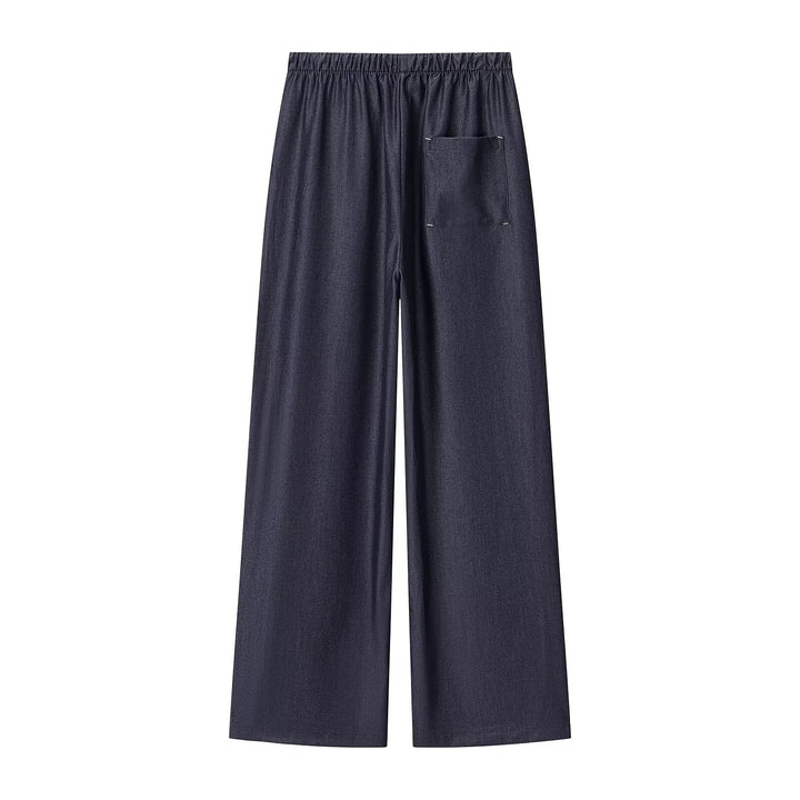 Women's wide Palazzo pants with elastic waistband and drawstring Mune Fashion