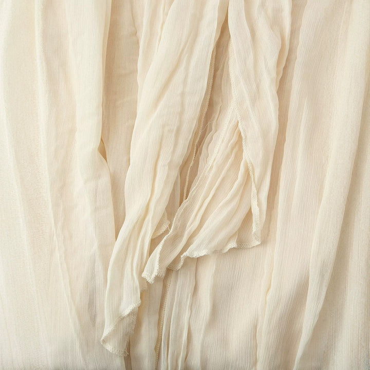 Women Pleated Chiffon Blouse with Bow Collar and Gathered Hemline Mune Fashion
