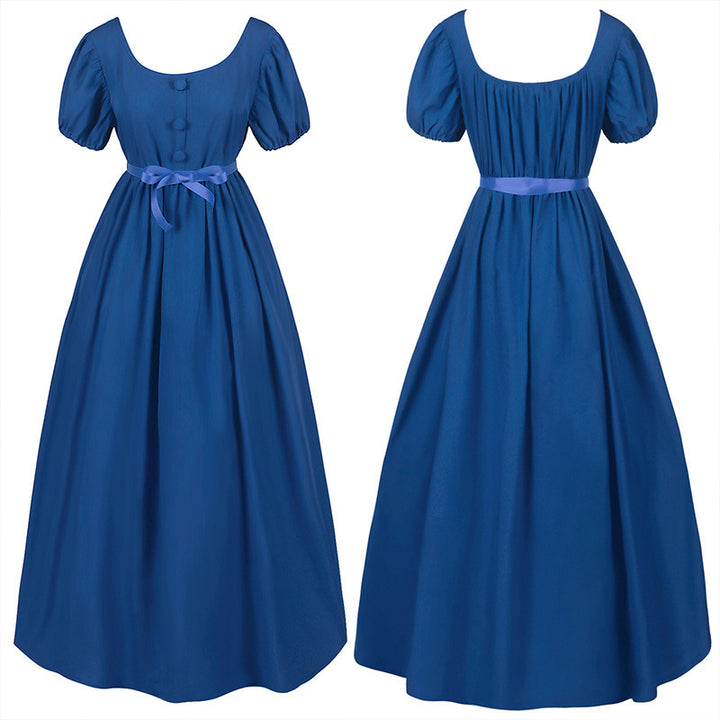 Women's romantic maxi dress with off-the-shoulder neckline, puff sleeves, fitted bodice, and side ruching Mune Fashion