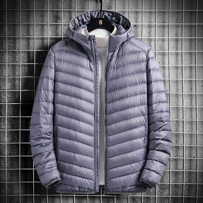 Men's nan ultralight padded jacket with hood, windproof outer shell and packable thermal lining Mune Fashion