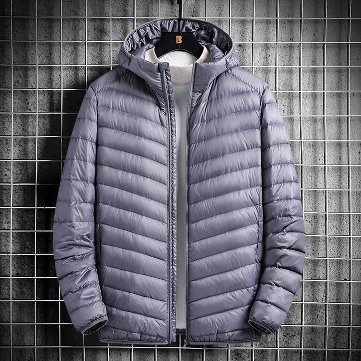 Men's nan ultralight padded jacket with hood, windproof outer shell and packable thermal lining Mune Fashion