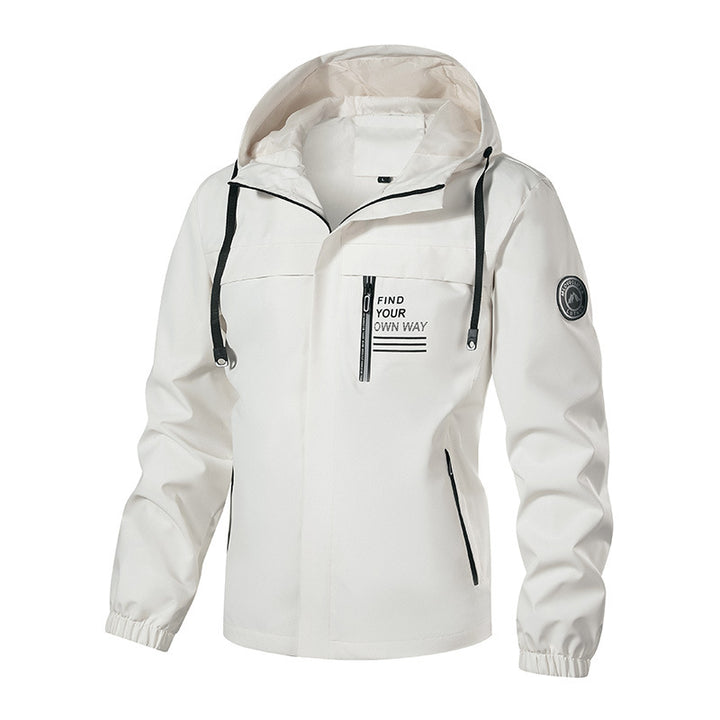 Men's Breathable Softshell Rain Jacket with Hood, Reflective Details and Concealed Zipper Mune Fashion