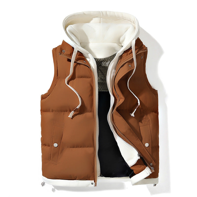 Ladies Fashion Quilted Vest with Detachable Hood Mune Fashion