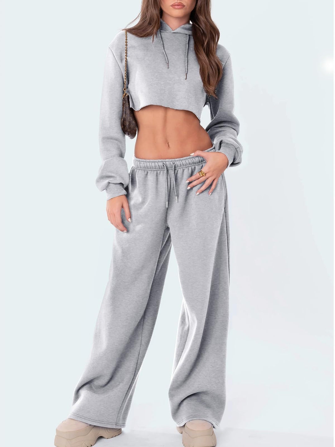 Women's wide lounge pants with high comfort waistband, elastic drawstring and side slant pockets Mune Fashion